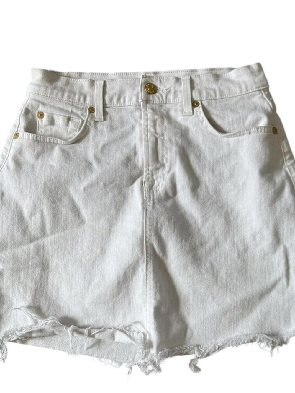 7 For All Mankind White Jean Shorts